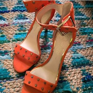 Jessica Simpson 7.5 M Elonna 2 Ankle Strap Sandals Studded Heels